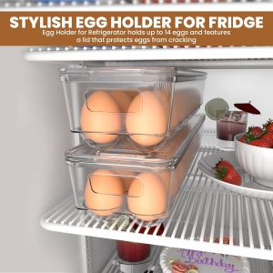 Buy cheap Home Egg Container With Lid And Handle For Refrigerator Organization- Pack Of 2 - Clear Stackable Egg Holder For Kitchen Or Pantry Organizers And from wholesalers