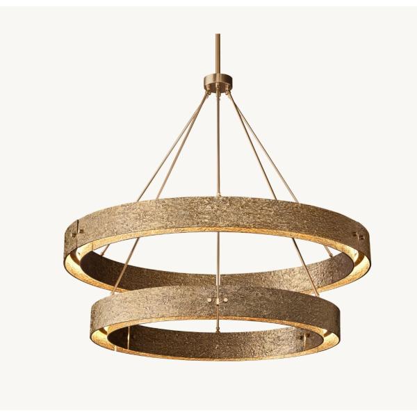 Quality LED Two Tier Round Chandelier 60" Modern Staircase Chandelier 3000K for sale