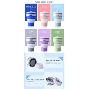 Buy cheap Microwavable Odorless 350ML Collapsible Silicone Coffee Cup from wholesalers