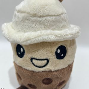 5.5 Inch Plush Bubble Tea W/Recording and Moving Function in Brwon and White