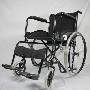 Buy cheap Disabled Folding Steel Wheelchair With Solid Front And Rear Wheel from wholesalers