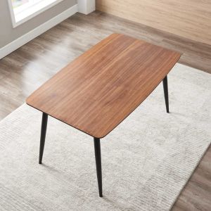 Buy cheap L55.125" H29.9" Wood Veneer Dining Table Iron Legs Simple Rectangular Dining Table from wholesalers
