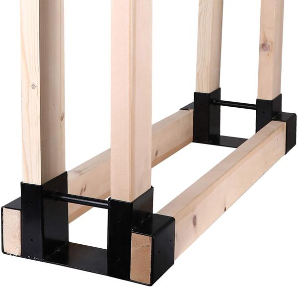 Buy cheap Fireplace Wood Storage Holder Bracket Kit with Adjustable Length Metal and Firewood from wholesalers