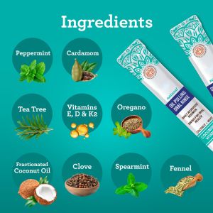 7 Pcs Travel Mouthwash Sachets Coconut Oil Pulling With 7 Essential Oils And