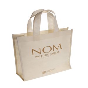 Buy cheap Personalized Woven Packaging Bags Tote Silk Screen Printing Soft Loop Handle from wholesalers
