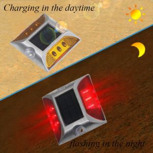 solar led reflector with Aluminum Alloy Shell Lithium Battery Power 2pcs LED