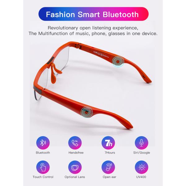 Directional Audio 5.0 Smart Music Glasses TR90 Protect Against Blue Light And Radiation Smart Glasses Sunglasses