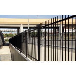 Buy cheap Black powder coated spear top steel picket security fence from wholesalers