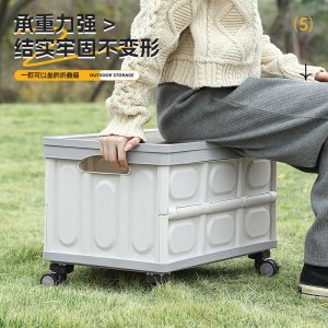 Buy cheap Car trunk storage box Outdoor camping storage box Folding camping organizer Wooden lid picnic storage box from wholesalers