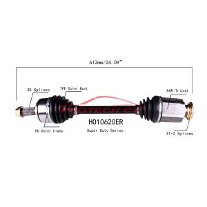 Buy cheap HO10620ER CV Axle Assembly Heavy Duty Clamp TPEE Boot  Cold Forging Grinding Process Technology EXTREME Weather Unit from wholesalers
