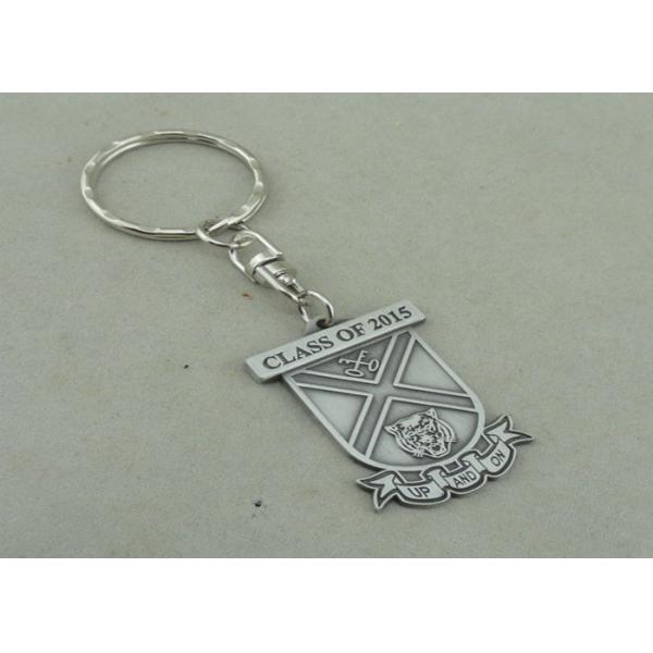 Quality Die Struck Silver Promotional Keychain Laser Engraved Personalised Key Rings for sale