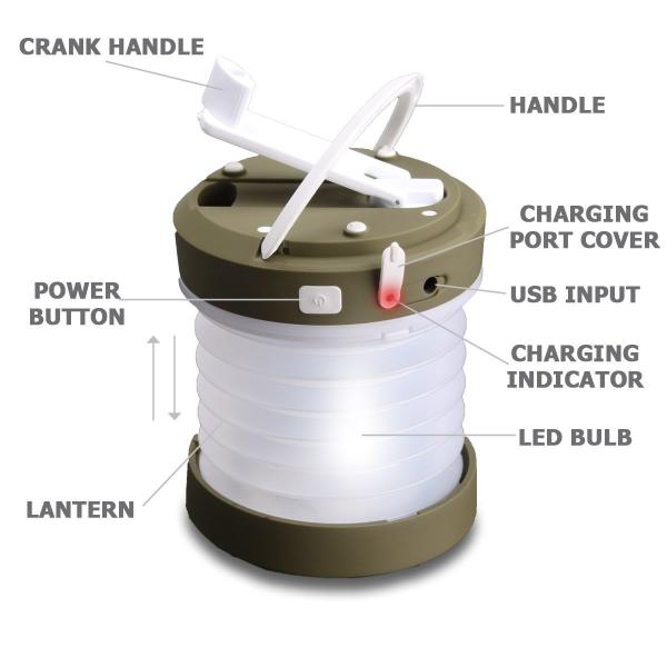 Buy cheap Dynamo Crank Telescopic Camping Lantern from wholesalers