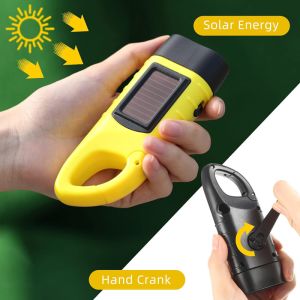 Emergency LED Flash Light Keychain Solar Powered Rechargeable For Outdoor Sports
