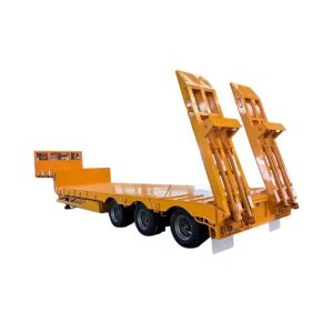 Buy cheap Easy Oversized Loading Heavy Equipment Lowbed Trailer with Hydraulic Ramps from wholesalers