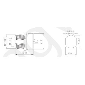 Buy cheap Industrial Grade M8 Female Back Mount Socket Right Angle IP67 with Solder Screw M12*1 for PCB 2P 3P 4P 4P Contacts Brass Copper from wholesalers