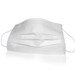 3 Layer Disposable Medical Mask White Color Elastic Hanging Ear Design