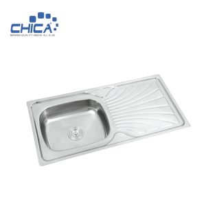 Buy cheap CH10050C Rectangular Single Bowl Sink With Drain Board Stainless Steel Kitchen Sink Press Kitchen Sink from wholesalers