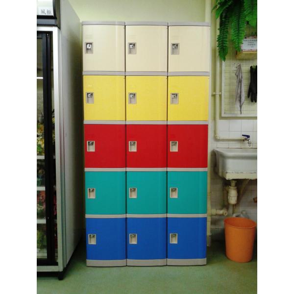 Quality Strong / Beautiful Employee Storage Lockers 5 Comparts 1 Column For Public Place for sale