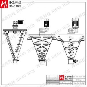 Powder Double Screw Cone Mixer Crystallized Particles Double Cone Blender