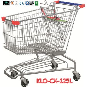 Buy cheap Metallic Distribute Store / Grocery Shopping Trolley With Custom Logo On Handle 125L from wholesalers