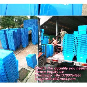 Folding Plastic Stackable Utility Crates 2-Pack, Collapsible Storage Bins With