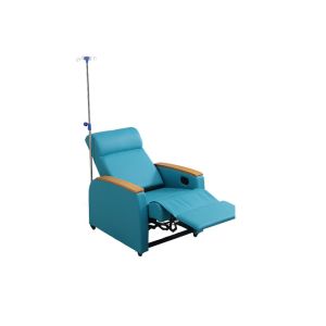 Adjustable Manual Dialysis Recliner Chairs With IV Pole On Casters