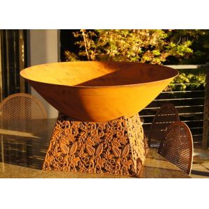 Buy cheap Contemporary Design Corten Steel Fire Pit Bowl With Leaf Stand Rusty Finish product