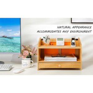 Buy cheap Standing Type Non-folding Rack Bamboo Desk Organizer with Drawer and Storage Cabinet Box from wholesalers