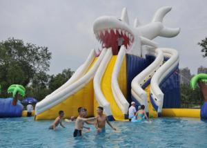 China Commercial Giant Shark Blow Up Kid Pool With Fun Inflatable Pool Toys on sale