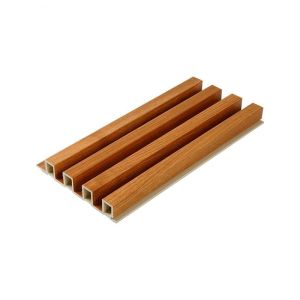 ECO-Friendly Damask Pattern 3D Insulated Slat Wood WPC Wall Panel for Indoor