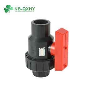 Smooth Surface Single Double Union Ball Valve Handle Easy to Open in Deep Gray