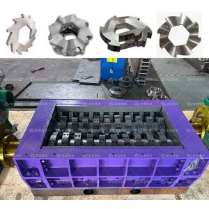 Double Shaft Scrap Metal Shredder with Six-fold Bearing Seal Helix Cutter