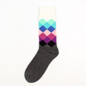 Buy cheap 2016 Popular colorful fancy rainbow design mid-calf length spring dress socks for men from wholesalers