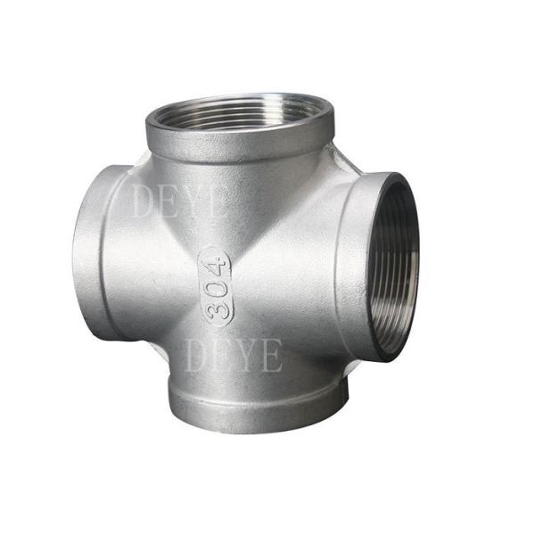 Quality NPT BSPT 150PSI Screwed Stainless Steel Threaded Fittings Cross Tee for sale