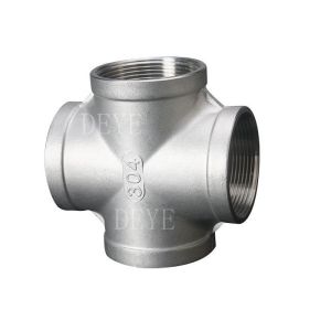 Buy cheap NPT BSPT 150PSI Screwed Stainless Steel Threaded Fittings Cross Tee from wholesalers