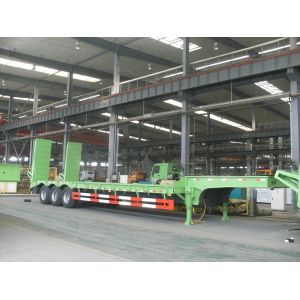 Buy cheap 3 Axle 60 Ton Lowbed Semi Truck Trailer with Hydraulic Ramps and Customization Option from wholesalers