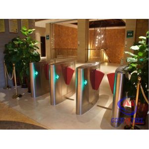 Security entrance Flap Barrier Gate / Fingerprint full height turnstiles
