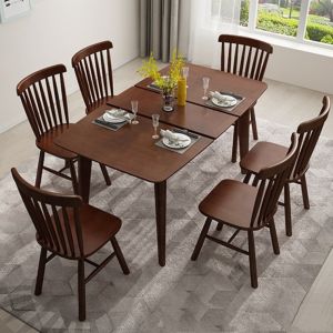 Buy cheap Nordic Solid Wood Dining Table and Chair Combination for Simple Modern Eco-friendly Home Bar Design Homestay Dining from wholesalers