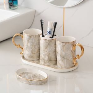 Buy cheap Modern Sanitary Equipment Ceramic Soap Dispenser Set Round Shape from wholesalers