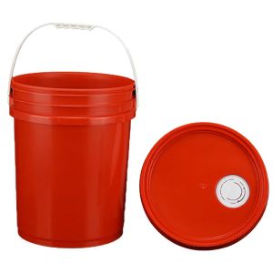 Buy cheap 20L Plastic Paint Bucket With Lid Plastic Metal Handle And Flat Cover product