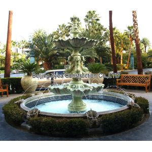 Buy cheap Garden stone fountain with pool, outdoor green marble fountain , decorative fountain from wholesalers