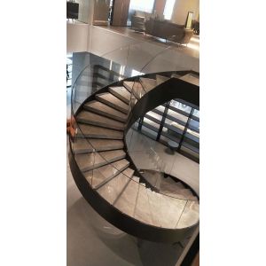 Buy cheap Stainless Steel Curved Tempered Glass Staircase Easy Assemble from wholesalers