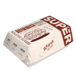 Card Paper Takeaway Food Containers , Paper Burger Box Recycled Materials