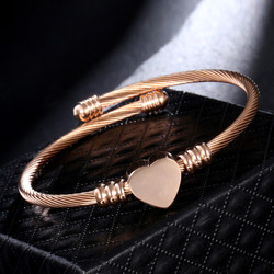 Buy cheap Goldplated Stainless Steel Bangle Charm Bracelets Endless Insert ODM from wholesalers