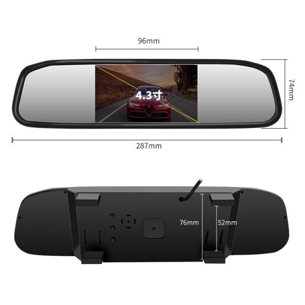 Buy cheap 4.3" TFT LCD Rear Mirror Backup Camera With Mirror Monitor Temp Compass Display​ from wholesalers