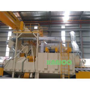 PLC Control System Steel Plate Shot Blasting Machine With Roller Conveyor