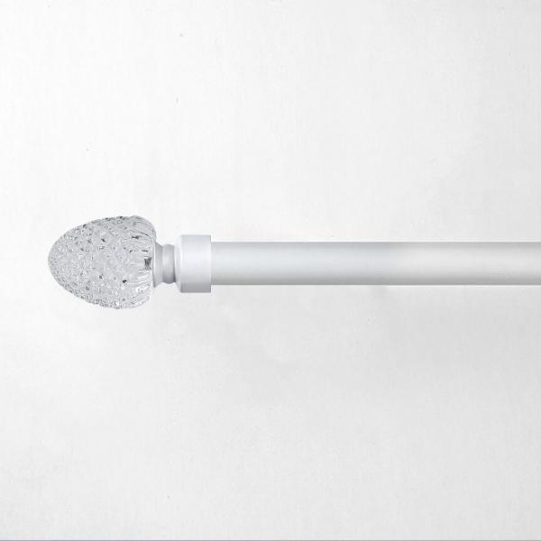 Quality 28MM Matte Stereoscopic Crystal Curtain Finial With Curtain Rod Set for sale