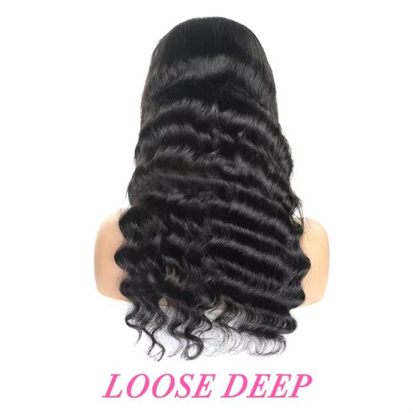 Quality Loose Deep Wave Transparent 5x5 Full Lace Front Frontal Wig Glueless  Pre Pluck Raw Lace Human remy Hair Wigs for sale