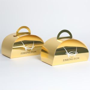 Buy cheap OEM Paper Cake Packaging Box , Sustainable Bakery Packaging Tulip Box With Handle from wholesalers