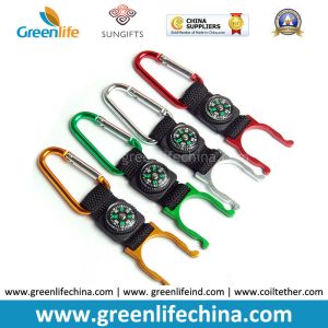 Buy cheap Muti-colors compass carabiner with lanyard keychain and metal hook holder excellent quality hooks from wholesalers
